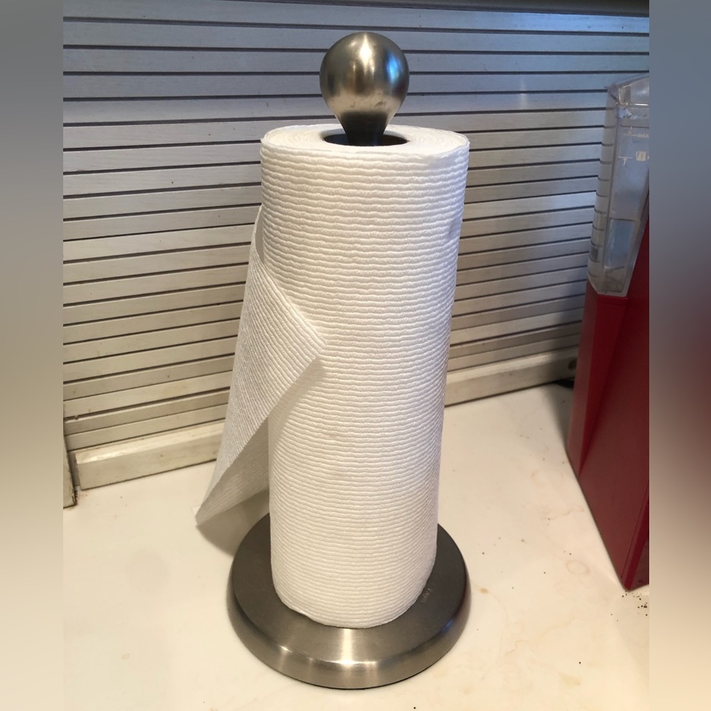 Umbra brushed aluminum paper towel holder